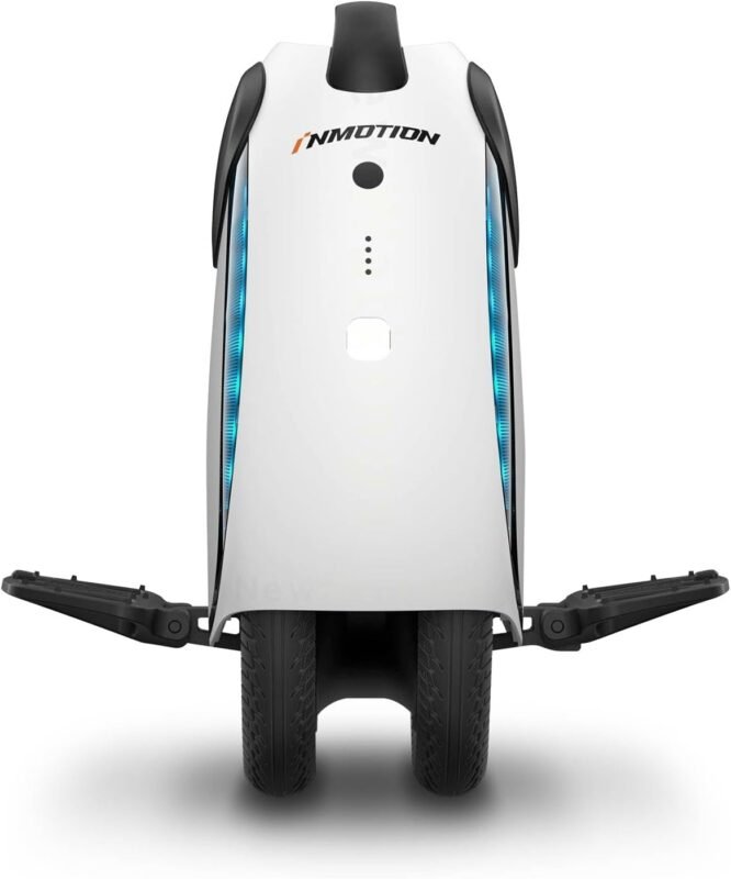 Inmotion E20 Einräder – 450-W-Motor – 240-Wh-Akku – Reichweite bis zu 30 Kilometer – Höchstgeschwindigkeit 20 km/h – Doppelte 14-Zoll-Reifen, Weiß