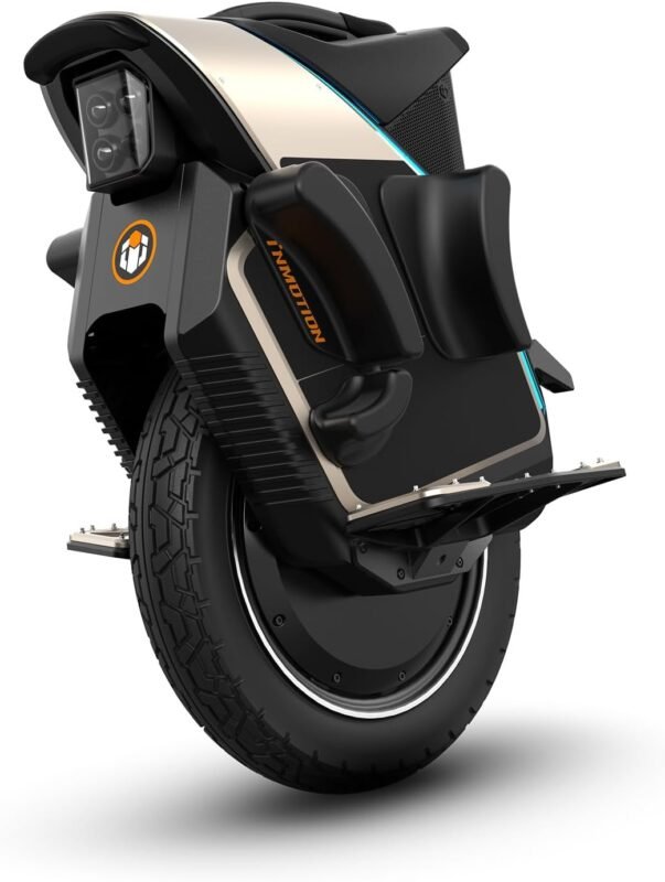 Inmotion Elektrisches Einrad V12S, für Erwachsene, schwarz, Reichweite bis zu 100 km, Geschwindigkeit begrenzt auf 20 km/h, 16-Zoll-Luftreifen, Touchscreen, Lautsprecher, schwarz