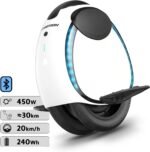 Inmotion E20 Einräder – 450-W-Motor – 240-Wh-Akku – Reichweite bis zu 30 Kilometer – Höchstgeschwindigkeit 20 km/h – Doppelte 14-Zoll-Reifen, Weiß