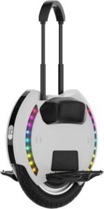 KINGSONG Elektrisches Einrad KS-14M, Erwachsener, Weiß, 800-W-Motor, Reichweite bis zu 15 km, begrenzt auf 20 km/h, aufblasbarer 14-Zoll-Reifen, Lautsprecher und Bluetooth