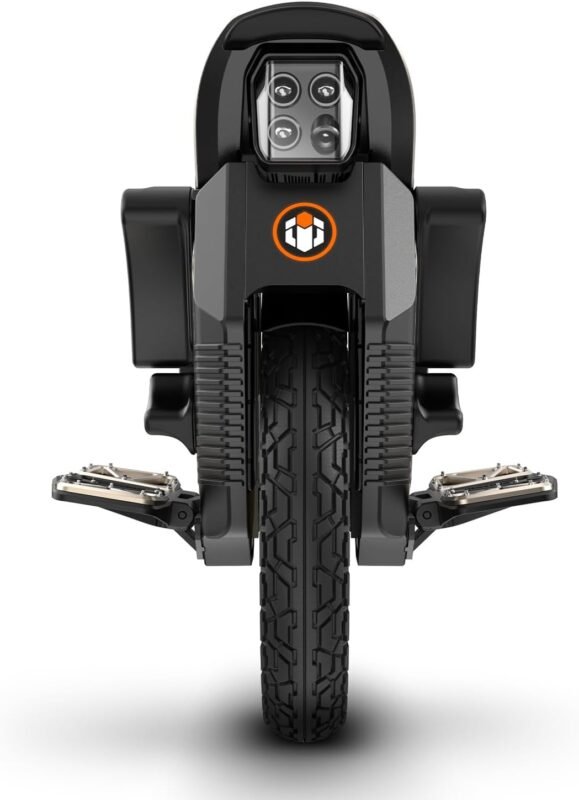 Inmotion Elektrisches Einrad V12S, für Erwachsene, schwarz, Reichweite bis zu 100 km, Geschwindigkeit begrenzt auf 20 km/h, 16-Zoll-Luftreifen, Touchscreen, Lautsprecher, schwarz