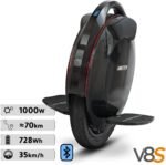 Inmotion Einrad Elektrisch V8S, Erwachsene, Schwarz, Motor 1000W, Reichweite bis zu 70km, Geschwindigkeit auf 25 km/h begrenzt, Luftreifen 16''