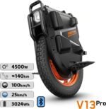 Inmotion Einrad Elektrisch V13 Pro, Erwachsene, Schwarz, Motor 4500W, Reichweite bis zu 150km, Geschwindigkeit auf 25 km/h begrenzt, Luftreifen 22''