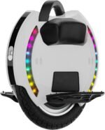 KINGSONG Elektrisches Einrad KS-14M, Erwachsener, Weiß, 800-W-Motor, Reichweite bis zu 15 km, begrenzt auf 20 km/h, aufblasbarer 14-Zoll-Reifen, Lautsprecher und Bluetooth