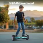 Hoverboard with Seat Attachment, 8.5 Inch Self Balancing Scooters Go Kart with Bluetooth and LED Lights, Gun + Black
