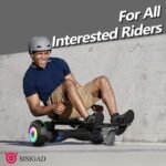 Hoverboard with Seat Attachment Combo, 6.5 Inch Self Balancing Hover Board with Bluetooth Speaker and LED Lights for Children Girls Boys (including Go Kart)