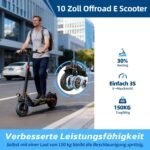 E-Scooter with Road Legal with Max 70 km Range, 10 Inch Offroad Pneumatic Tyres, Electric Scooter with Six Comfortable Shock Absorbers, Foldable E Scooter, Offroad Load up to 150 kg, App Lock Vehicle