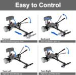 Hoverboard with Seat Attachment Combo, 6.5 Inch Self Balancing Hover Board with Bluetooth Speaker and LED Lights for Children Girls Boys (including Go Kart)