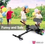 Hoverboard with Seat Attachment Combo, 6.5 Inch Self Balancing Hover Board with Bluetooth Speaker and LED Lights for Children Girls Boys (including Go Kart)