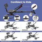 Hoverboard with Seat Attachment, 8.5 Inch Self Balancing Scooters Go Kart with Bluetooth and LED Lights, Gun + Black