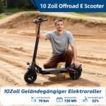 E-Scooter with Road Legal with Max 70 km Range, 10 Inch Offroad Pneumatic Tyres, Electric Scooter with Six Comfortable Shock Absorbers, Foldable E Scooter, Offroad Load up to 150 kg, App Lock Vehicle
