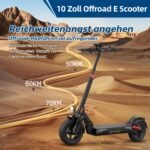 E-Scooter with Road Legal with Max 70 km Range, 10 Inch Offroad Pneumatic Tyres, Electric Scooter with Six Comfortable Shock Absorbers, Foldable E Scooter, Offroad Load up to 150 kg, App Lock Vehicle