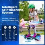 SISIGAD Hoverboard 6.5 Inch Overboard Floating Board with LED/Bluetooth, Skateboard Hoverboard, Gift for Children