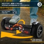 Robway X1 / X2 Hoverboard - The Original - Offroad / Street Edition - Samsung Brand Battery - Self-Balance - Bluetooth Speaker - 700 Watt Motor - App - LED, black