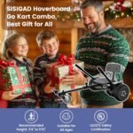 Hoverboard with Seat Attachment, 8.5 Inch Self Balancing Scooters Go Kart with Bluetooth and LED Lights, Gun + Black