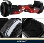 Robway X1 / X2 Hoverboard - The Original - Offroad / Street Edition - Samsung Brand Battery - Self-Balance - Bluetooth Speaker - 700 Watt Motor - App - LED, black
