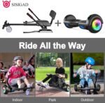 Hoverboard with Seat Attachment Combo, 6.5 Inch Self Balancing Hover Board with Bluetooth Speaker and LED Lights for Children Girls Boys (including Go Kart)